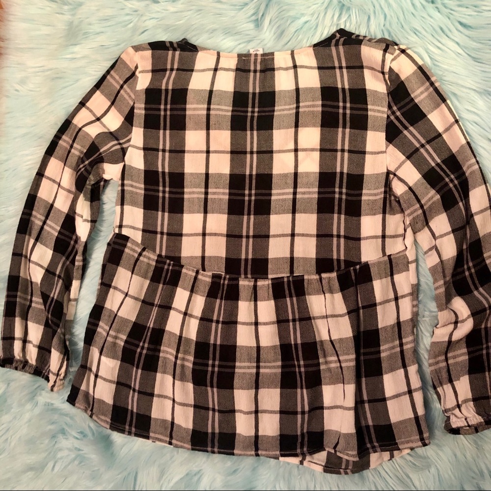 B&W Plaid Old Navy Blouse - Picture 2 of 11